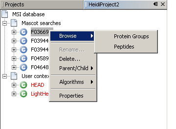 Protein groups for a given Context