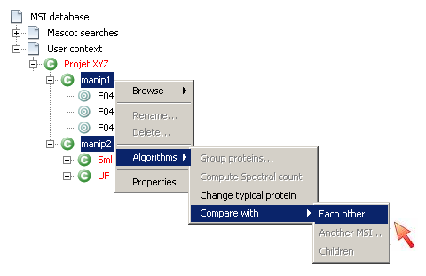 Compare contexts each other