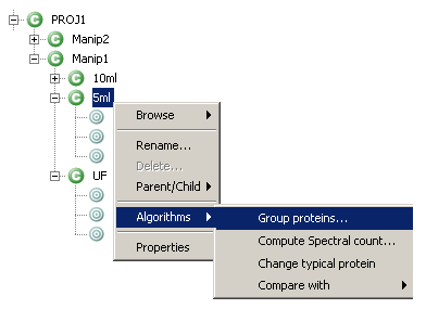 Execute protein grouping