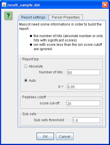  Parser settings